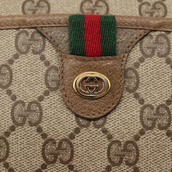 GUCCI GG Supreme Web Sherry Line Shoulder Bag PVC Beige 116 02 089 Auth BA6301 - Picture 13 of 16